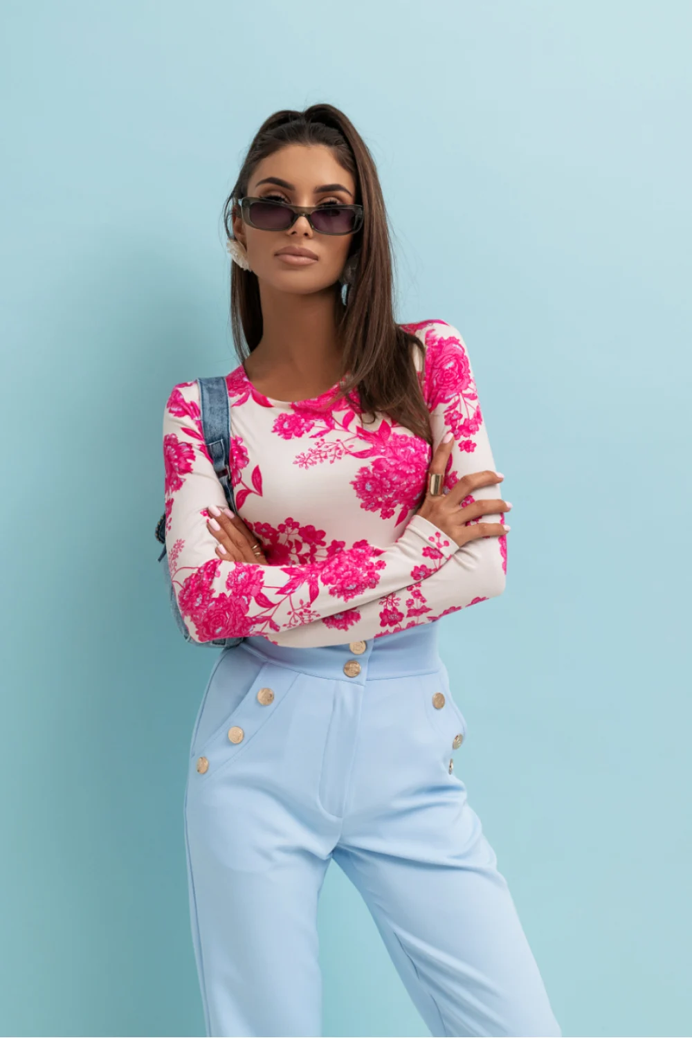 Pantalon femme bleu