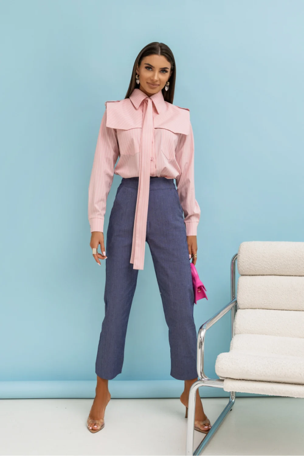 Pantalon femme bleu
