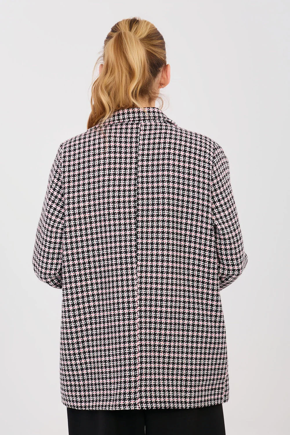 Veste en tweed noire à carreaux – Image 3