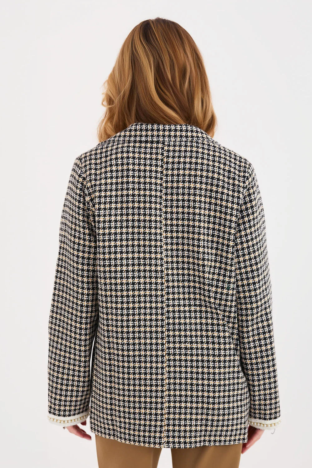 Veste en tweed noire à carreaux – Image 3