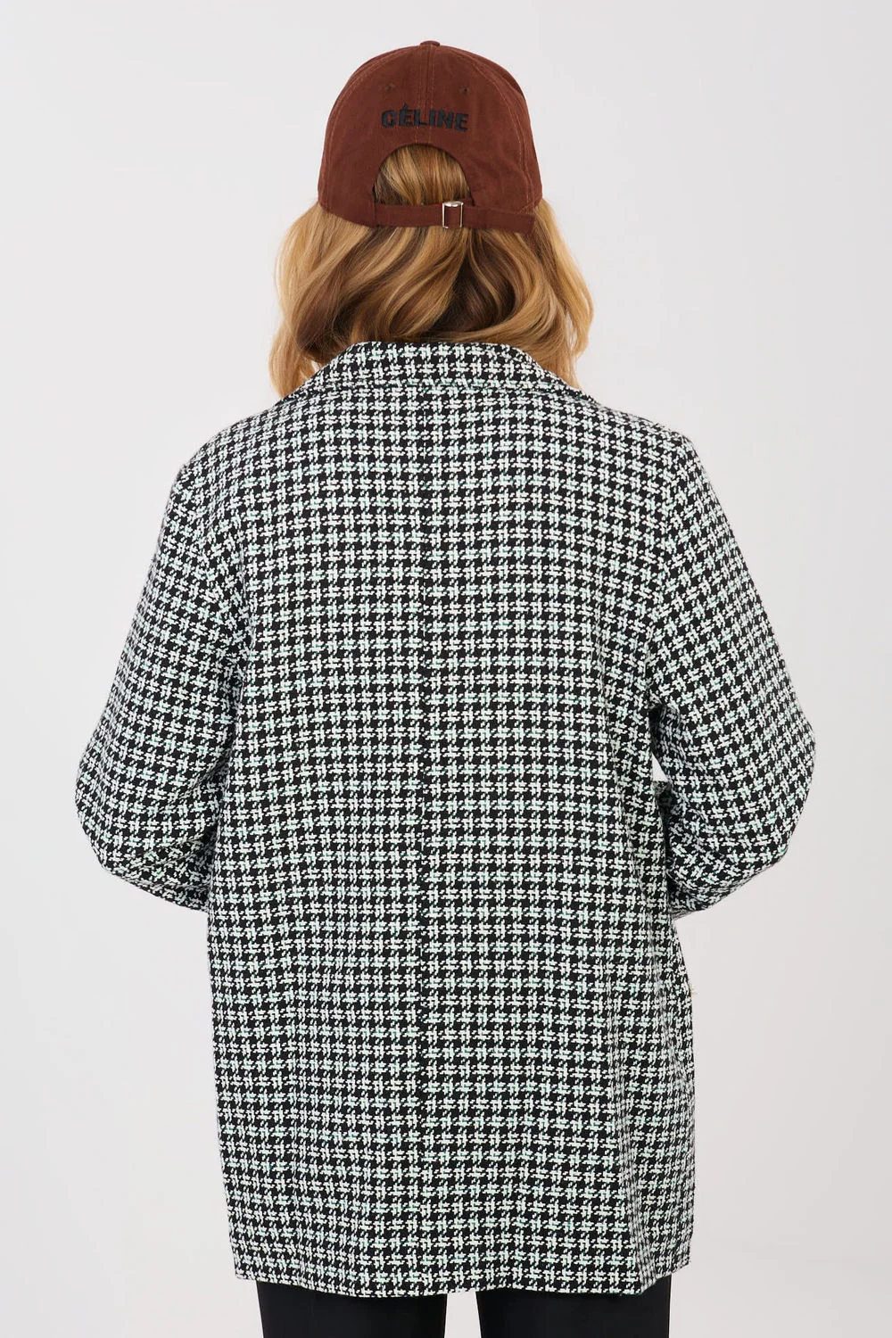 Veste en tweed noire à carreaux – Image 3