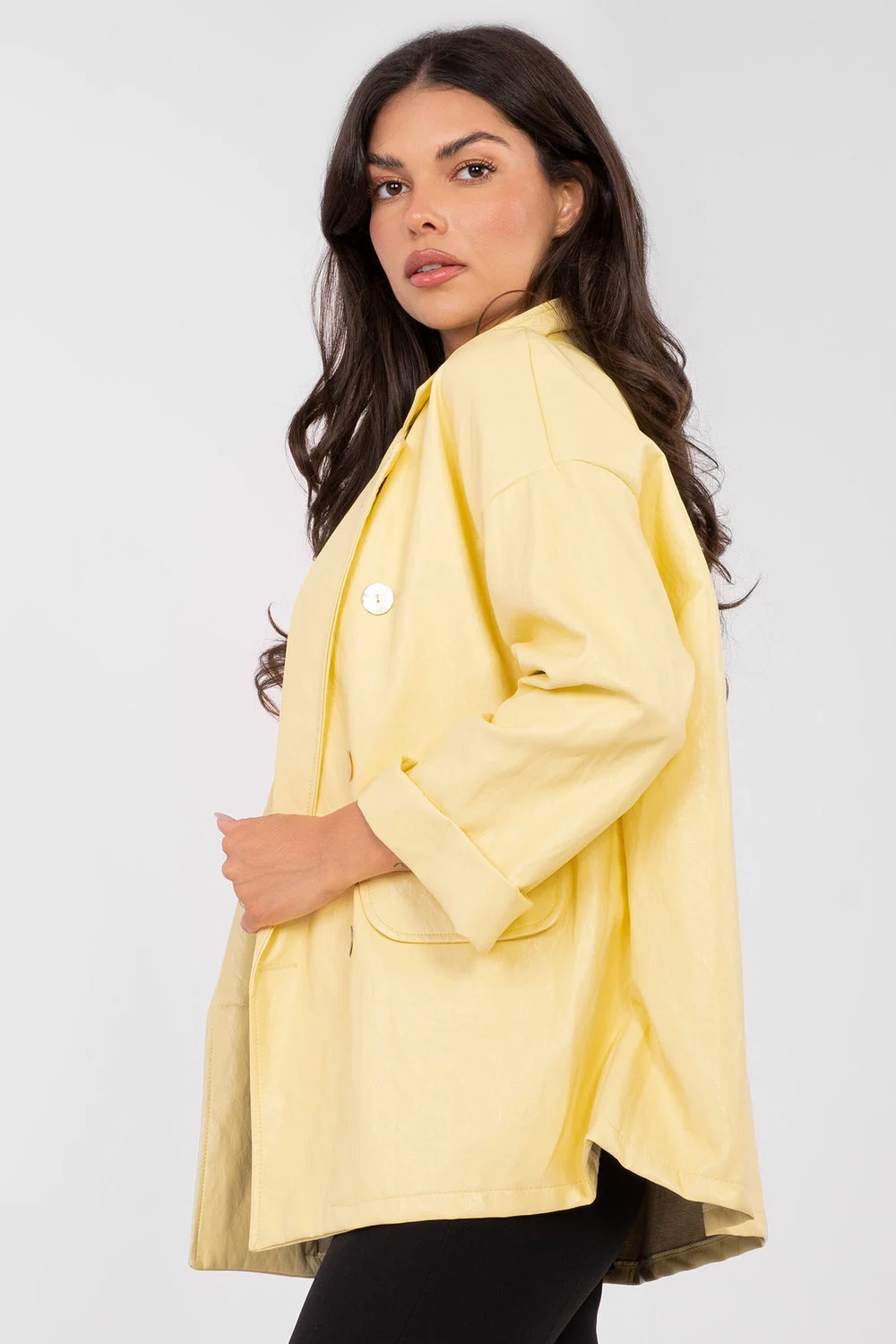 Rue Paris Veste en simili cuir jaune
