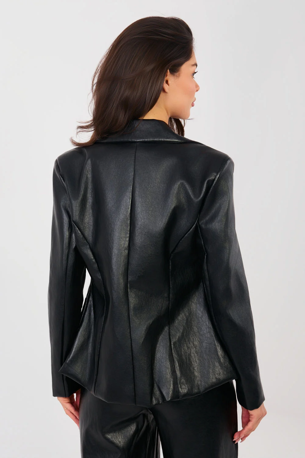 Veste en simili cuir noire – Image 3