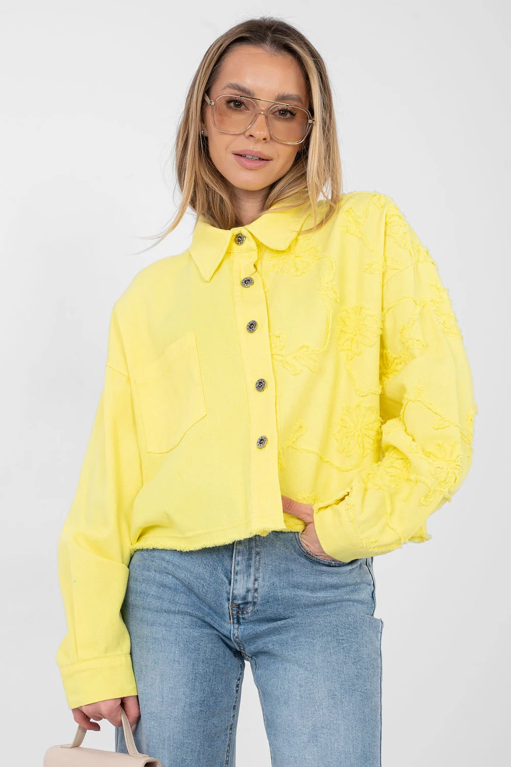 Veste en jean jaune