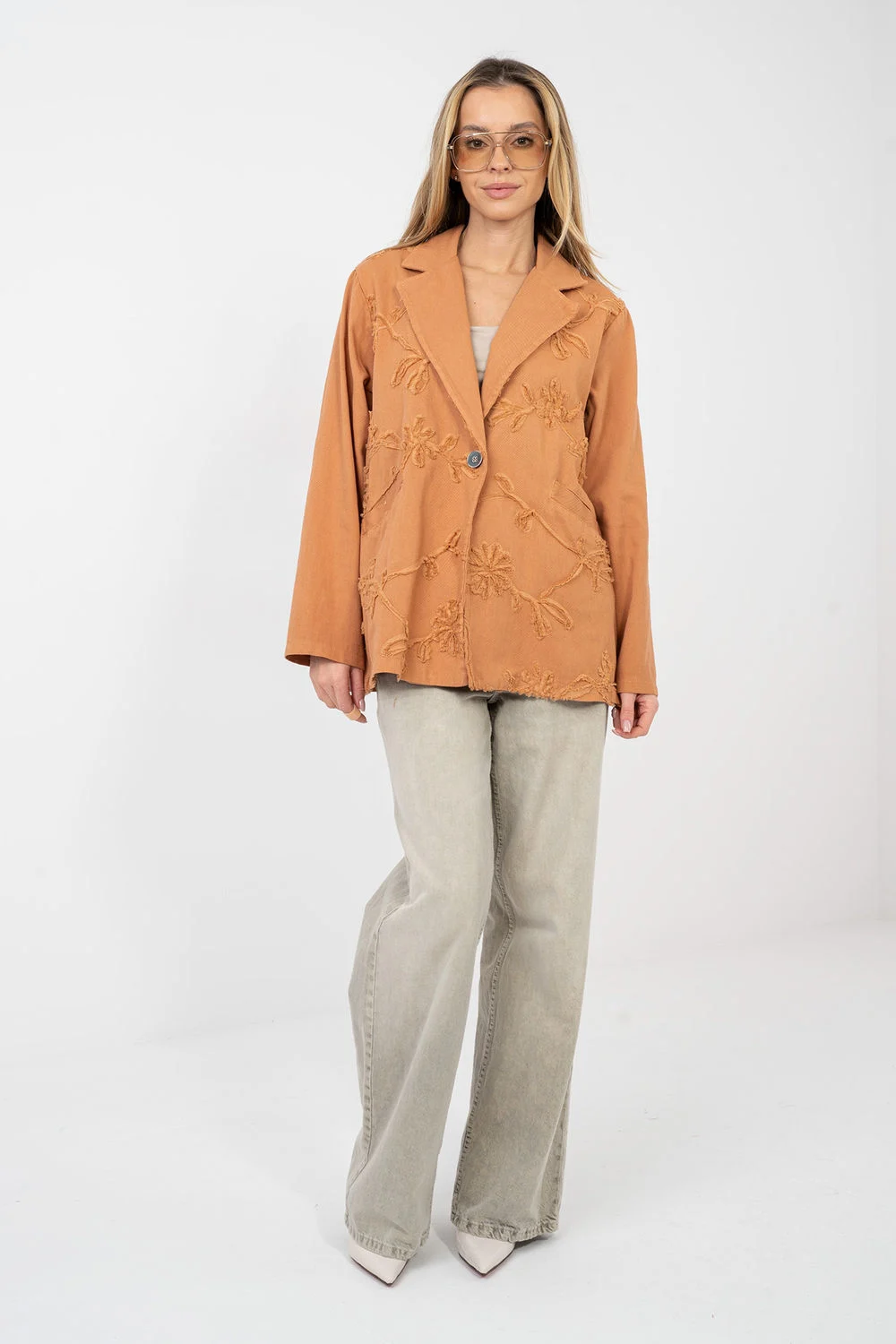 Veste orange à broderie – Image 2