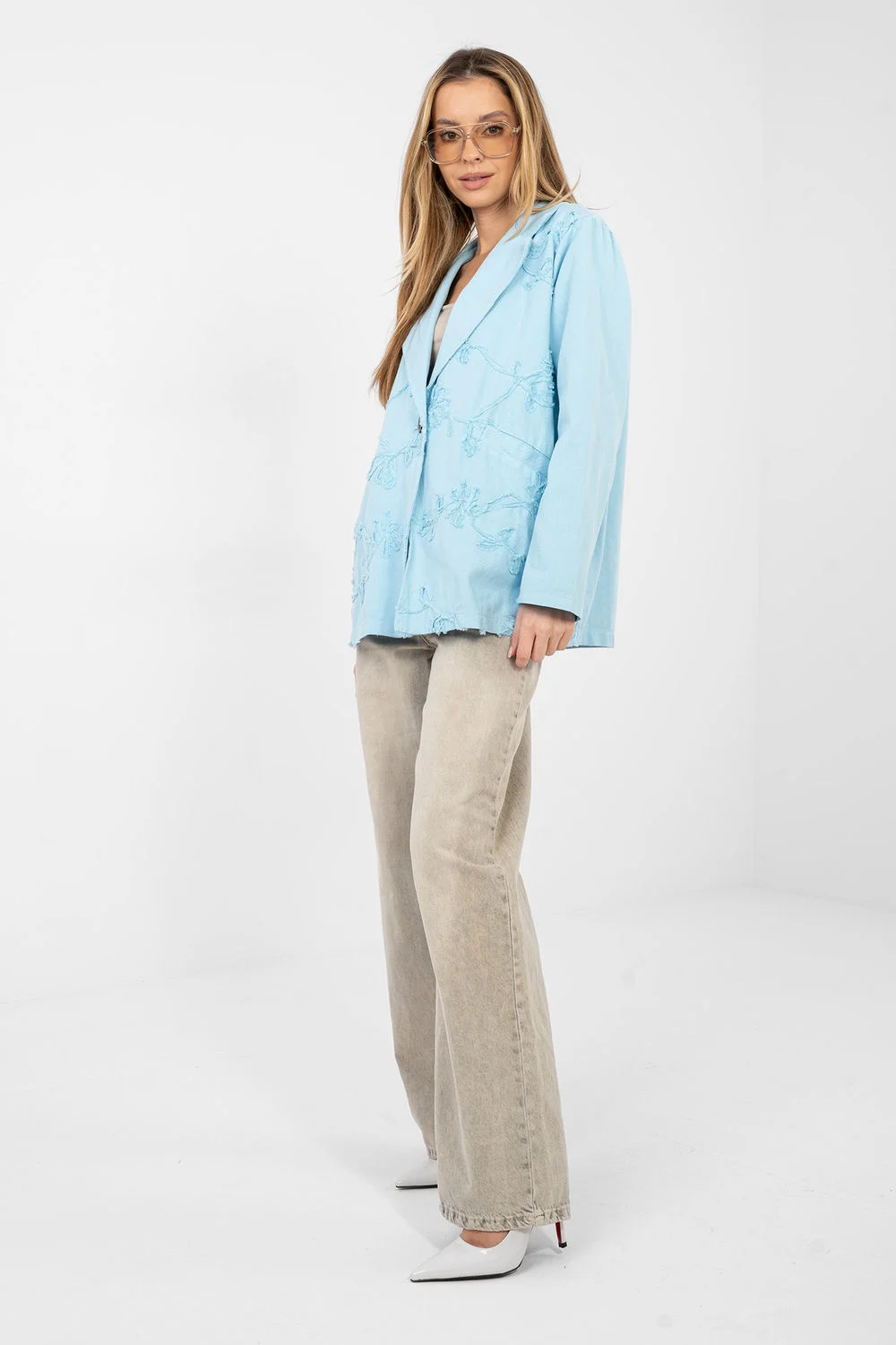 Veste bleue à broderie – Image 2