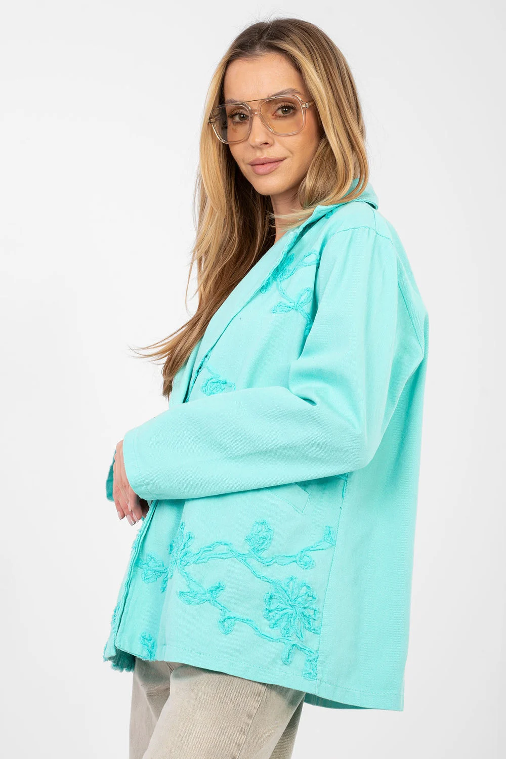 Veste bleue à broderie – Image 2