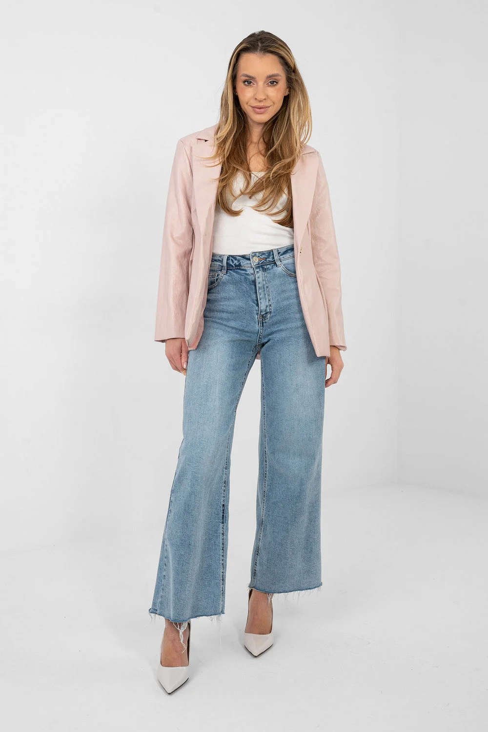 Veste en simili cuir rose – Image 2