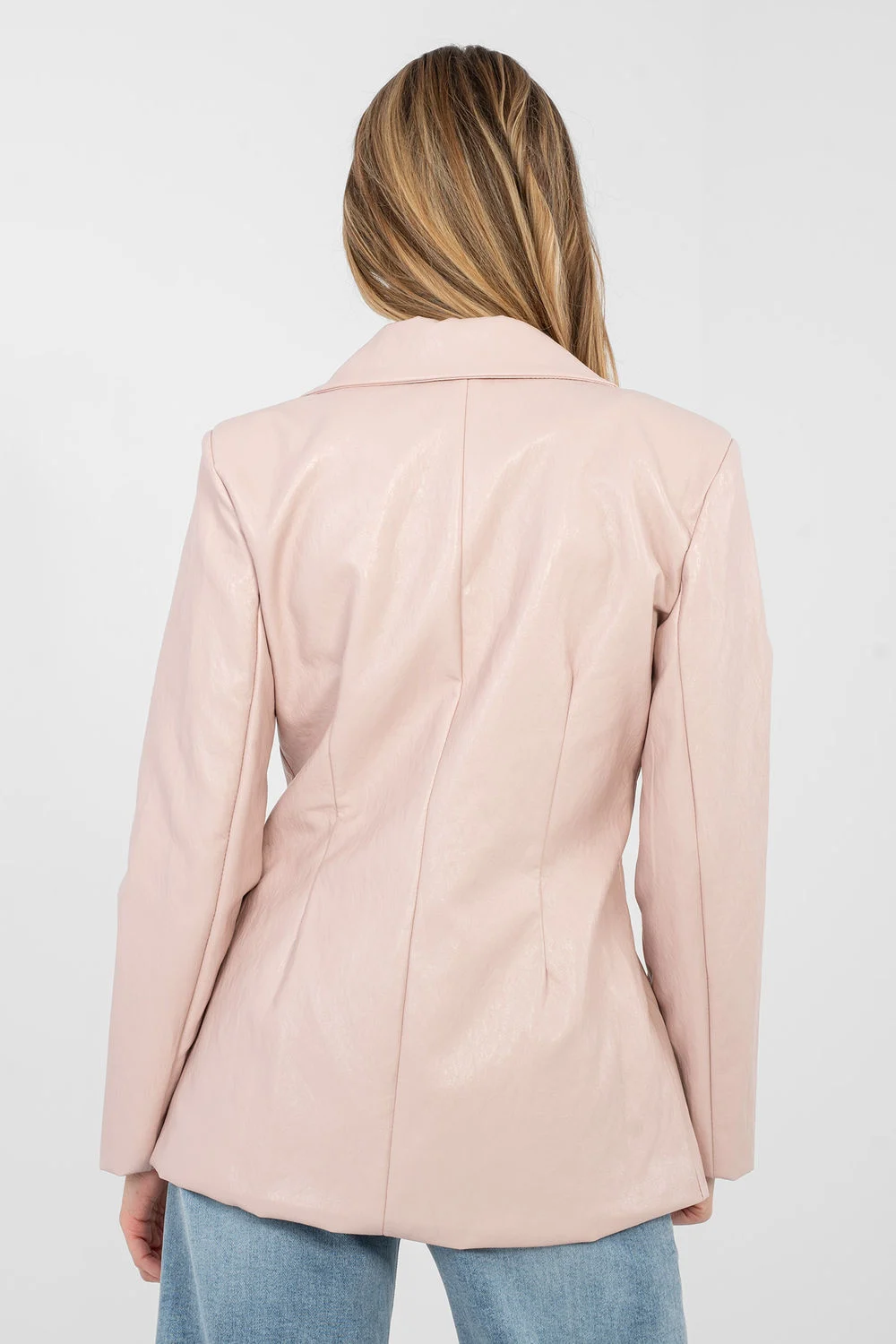 Veste en simili cuir rose – Image 3