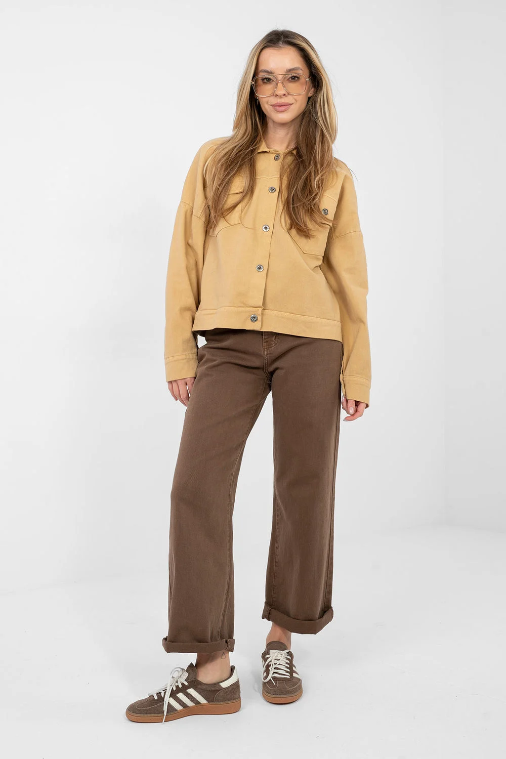 Veste en jean brun