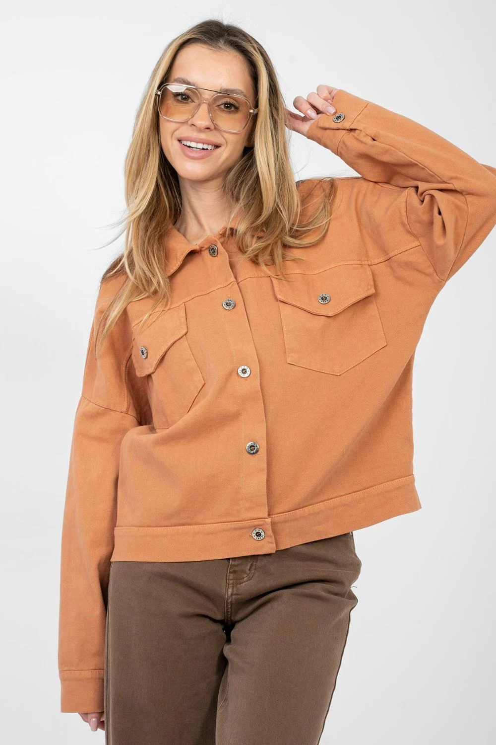 Veste en jean orange – Image 4