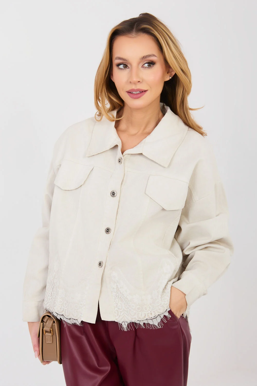 Veste en jean beige