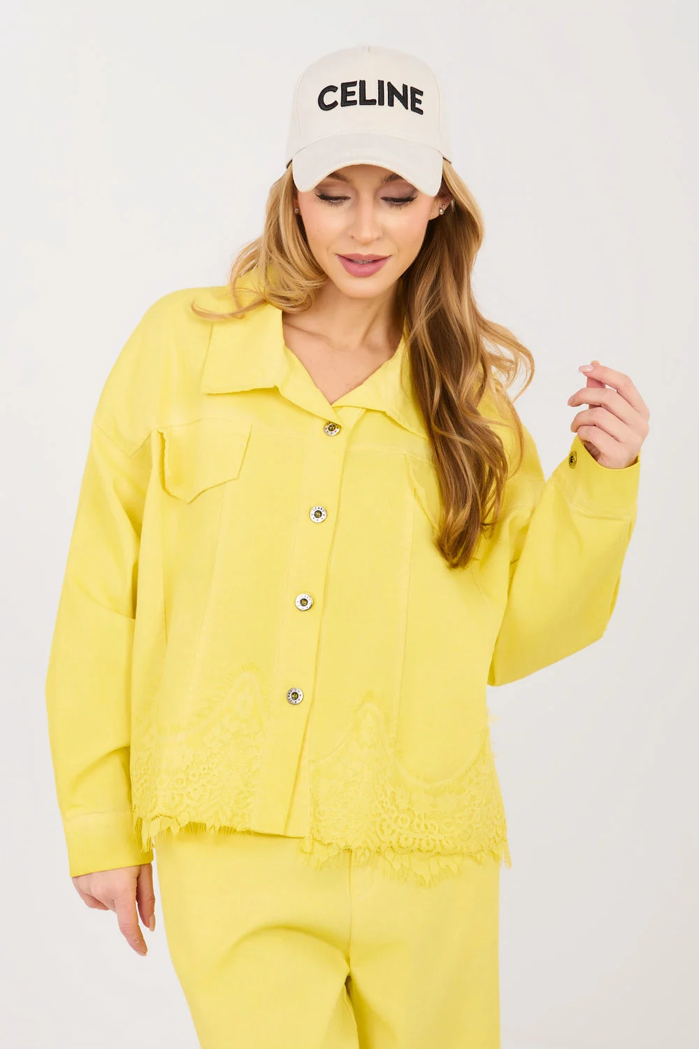 Veste en jean jaune