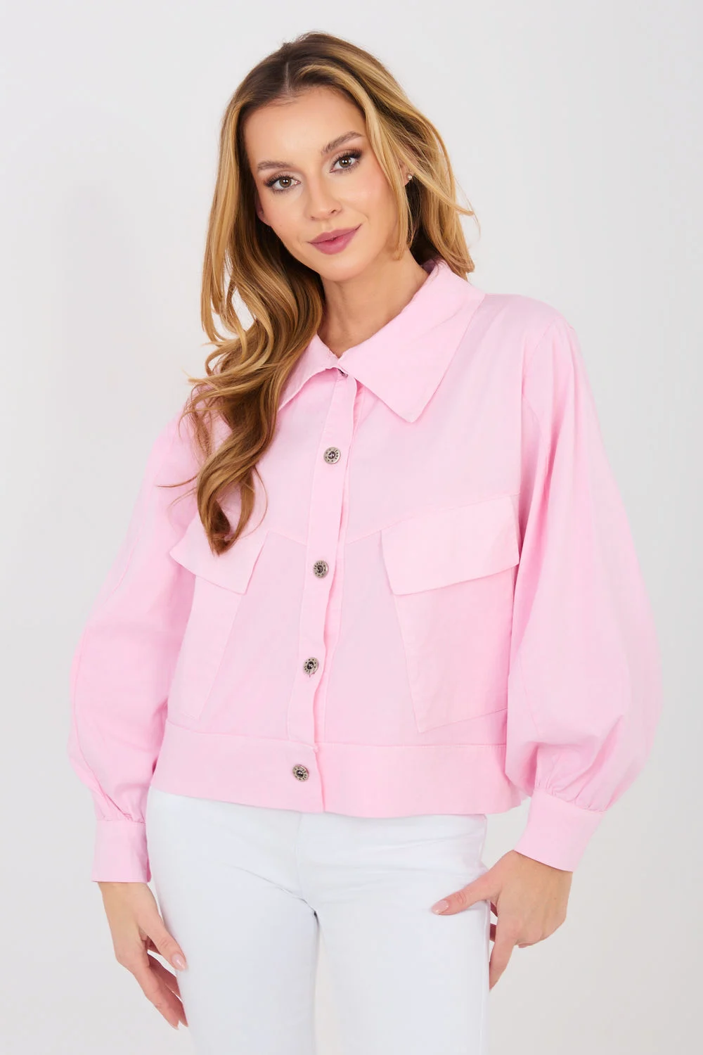Chemise manche longue rose