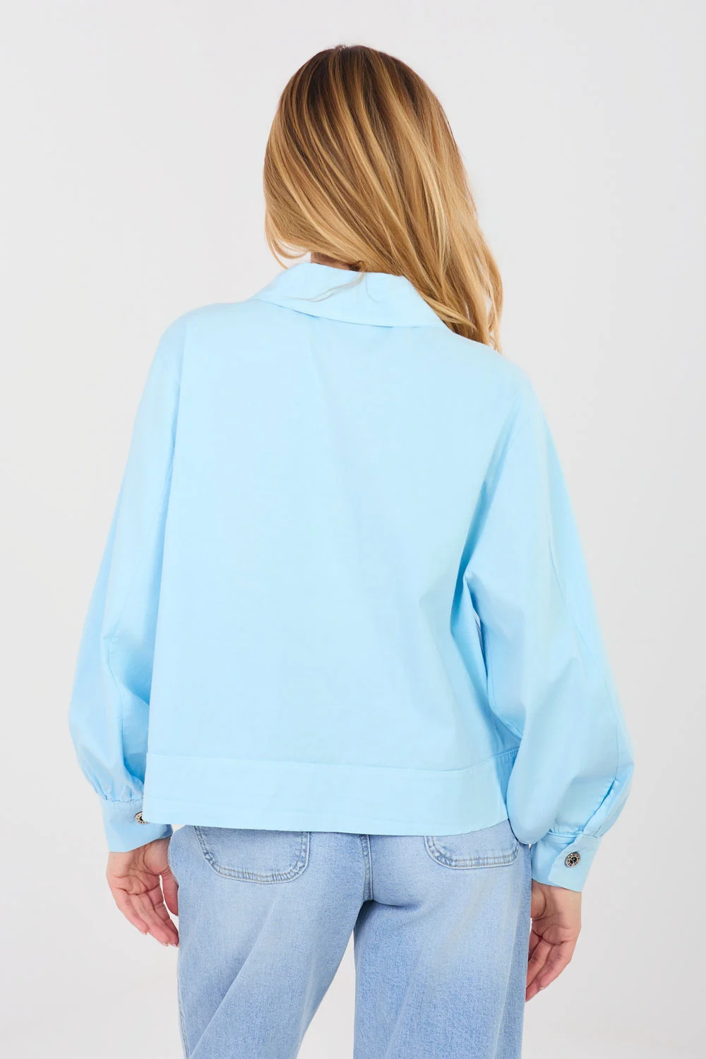 Chemise manche longue bleue – Image 3