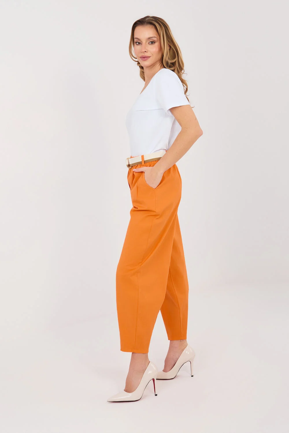 Pantalon femme orange – Image 2