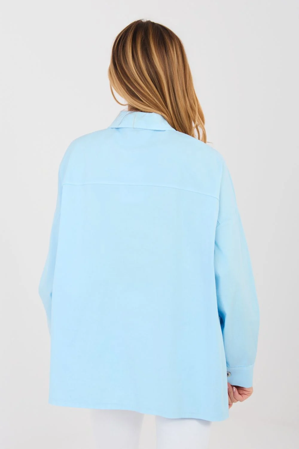 Chemise manche longue bleue – Image 3