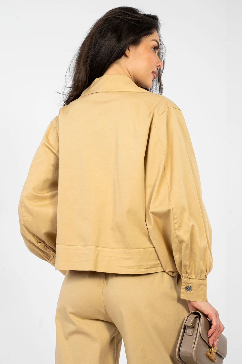 Chemise manche longue brune – Image 3