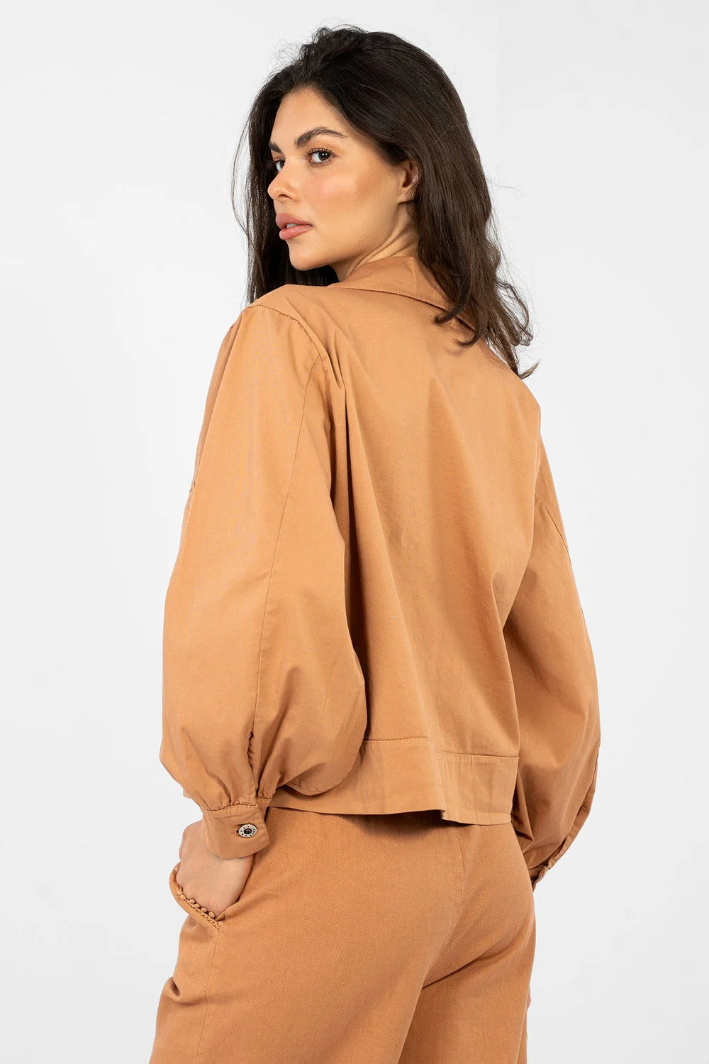 Chemise manche longue orange – Image 3