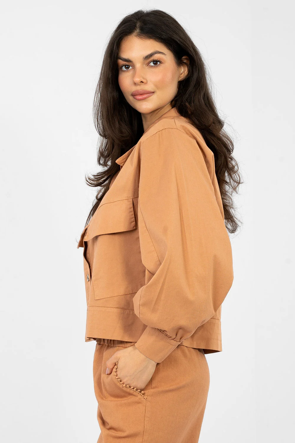 Chemise manche longue orange – Image 4