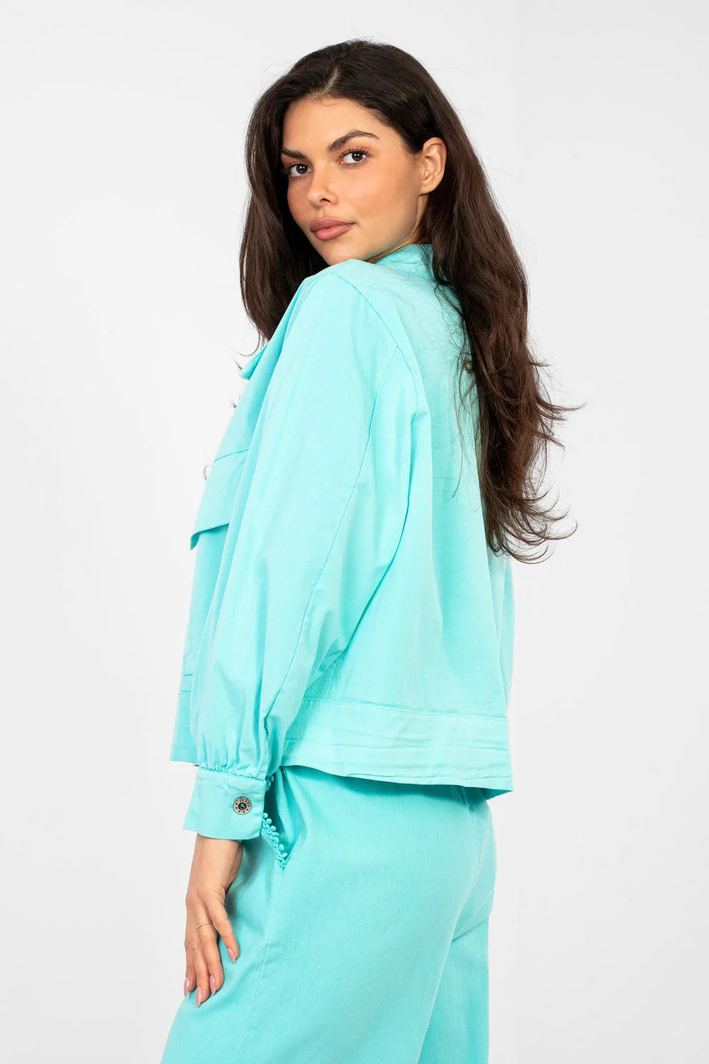 Chemise manche longue bleue – Image 3