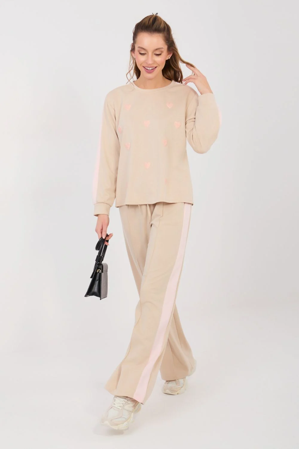 Rue Paris Ensemble sweat beige rayé