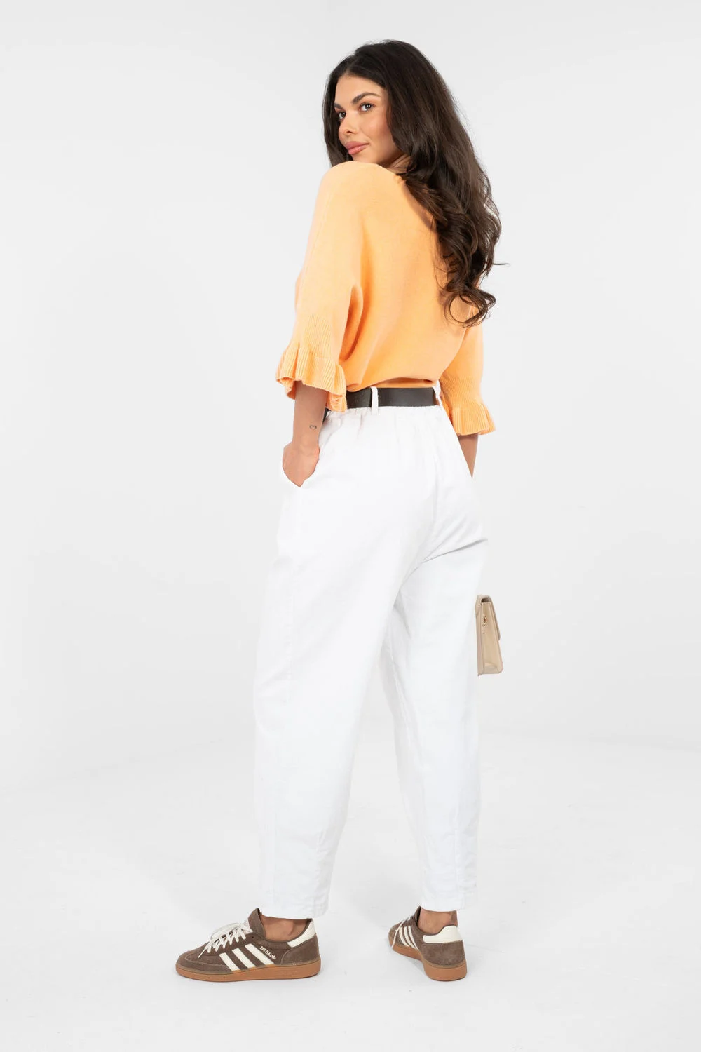 Pantalon en velours côtelé blanc – Image 3