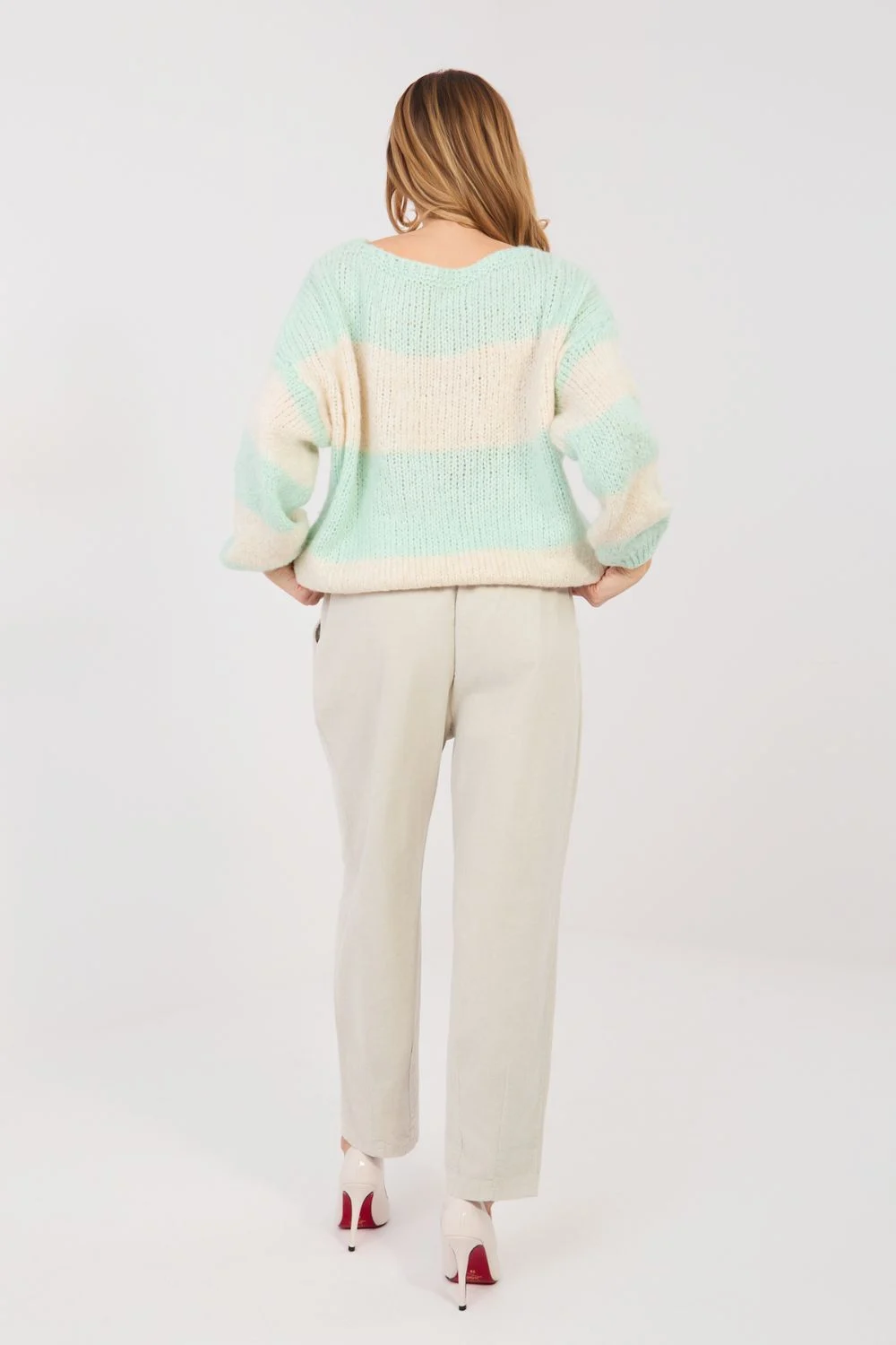 Pantalon en velours côtelé beige – Image 3