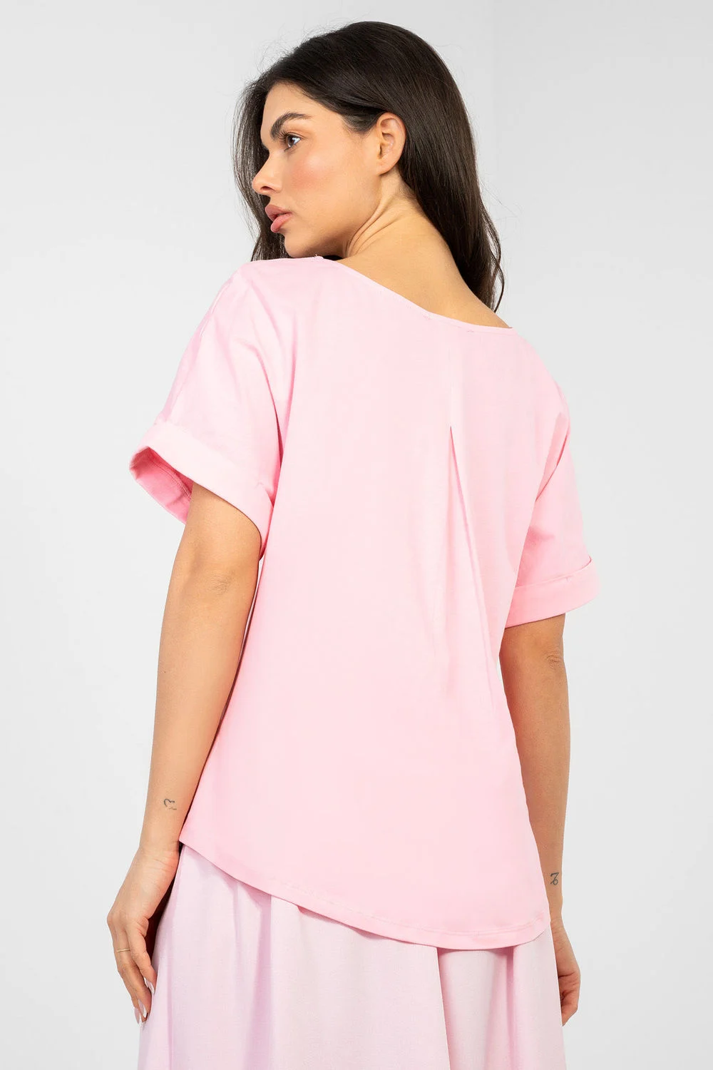 Rue Paris Chemisier oversize col rond rose