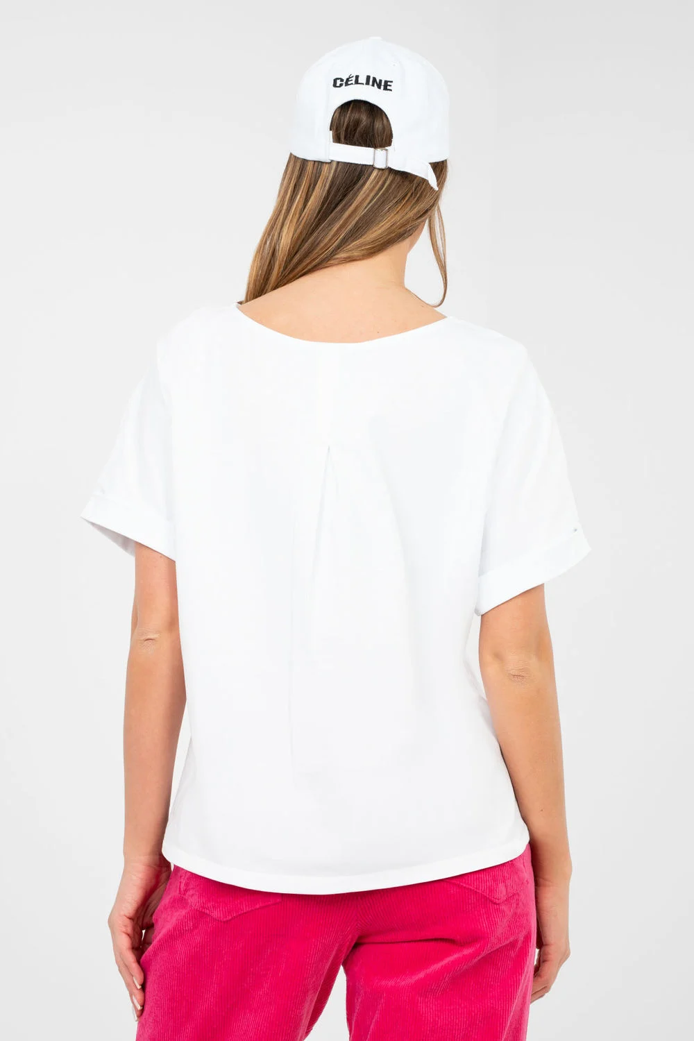 Rue Paris Chemisier oversize col rond blanc