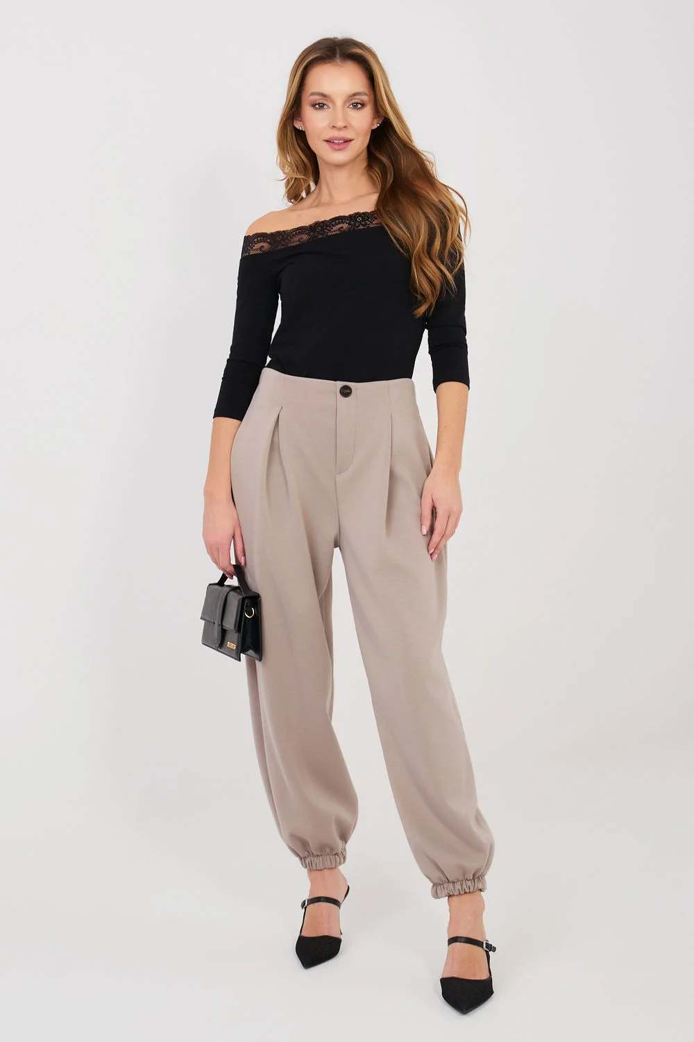 Italy Moda Jogging beige à plis