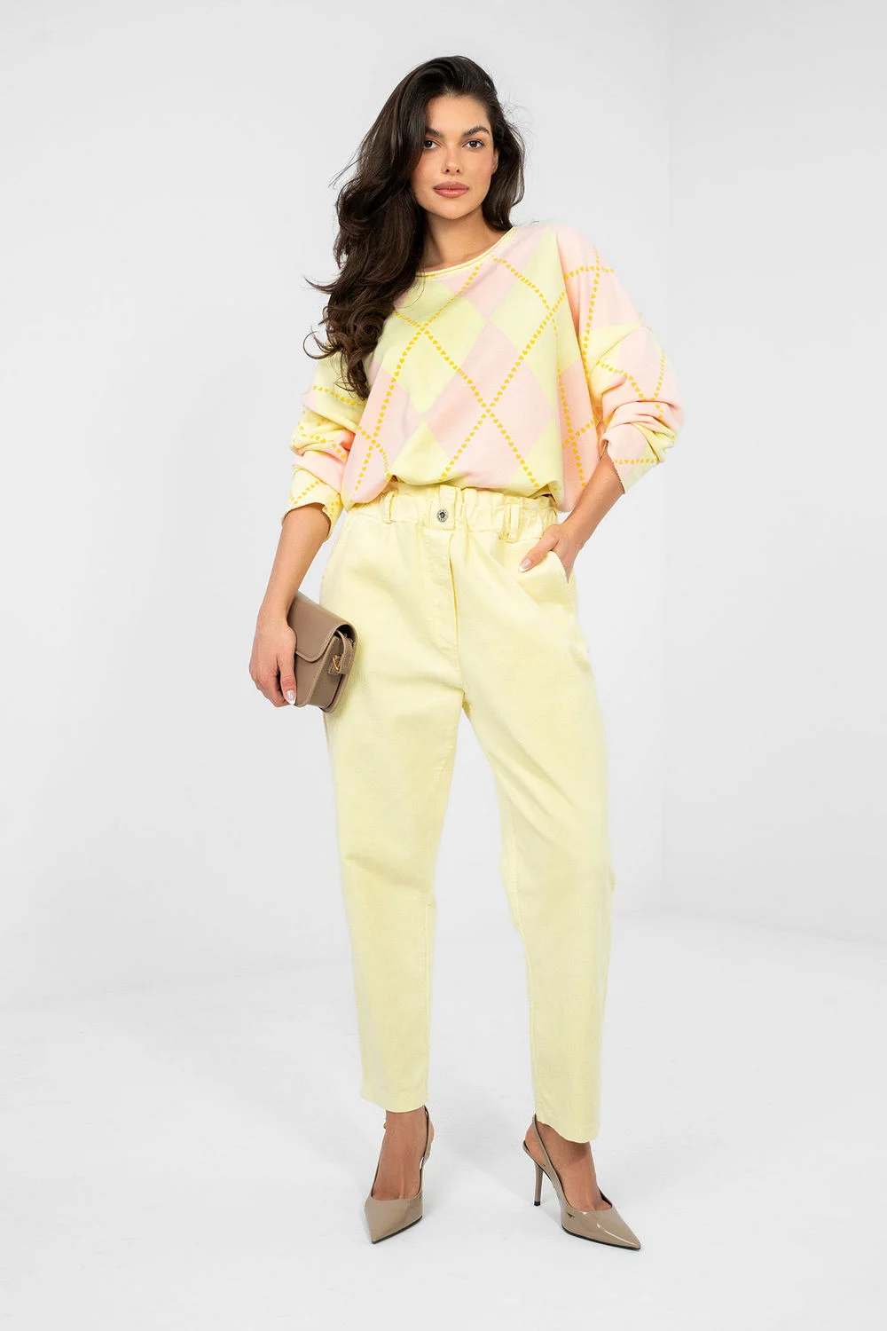 Pantalon jaune en velours côtelé – Image 2