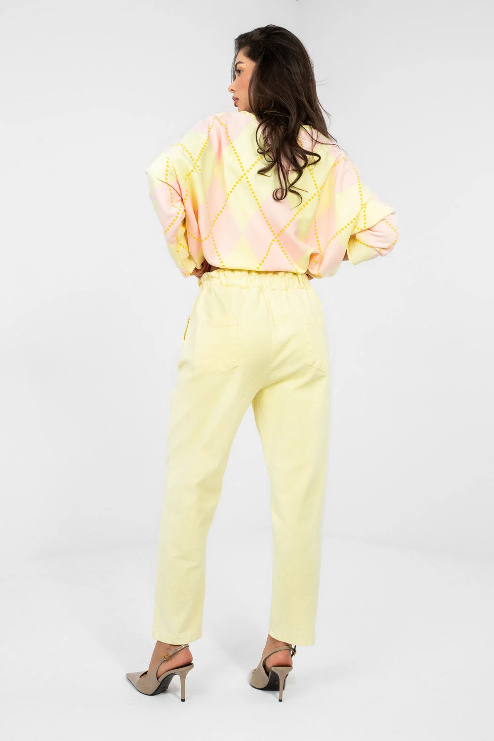 Pantalon jaune en velours côtelé – Image 3