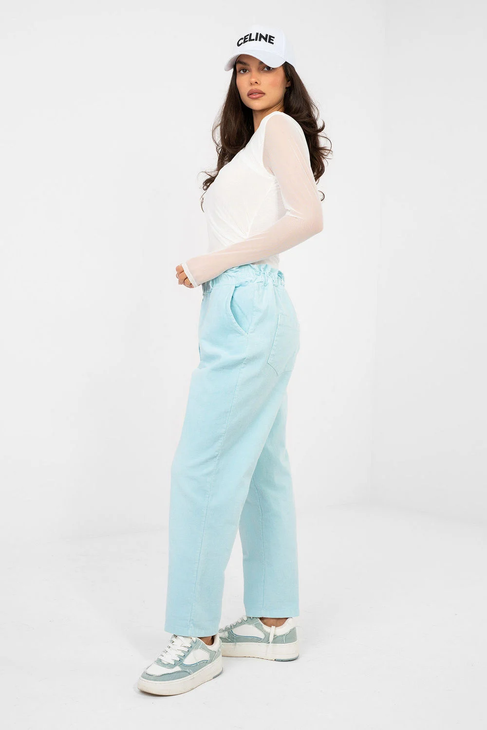 Pantalon bleu en velours côtelé – Image 3