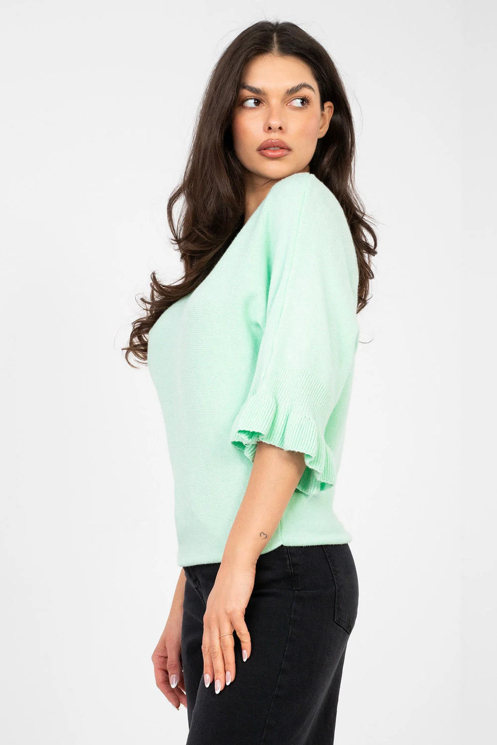Italy Moda Chandail à manches 3/4 vert