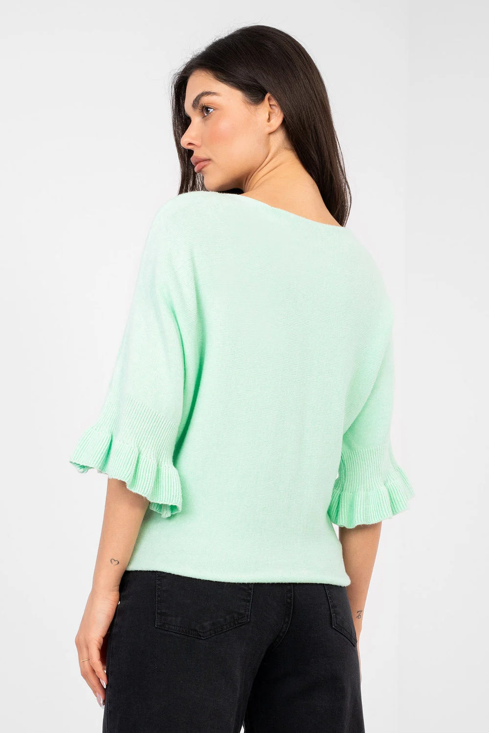 Italy Moda Chandail à manches 3/4 vert
