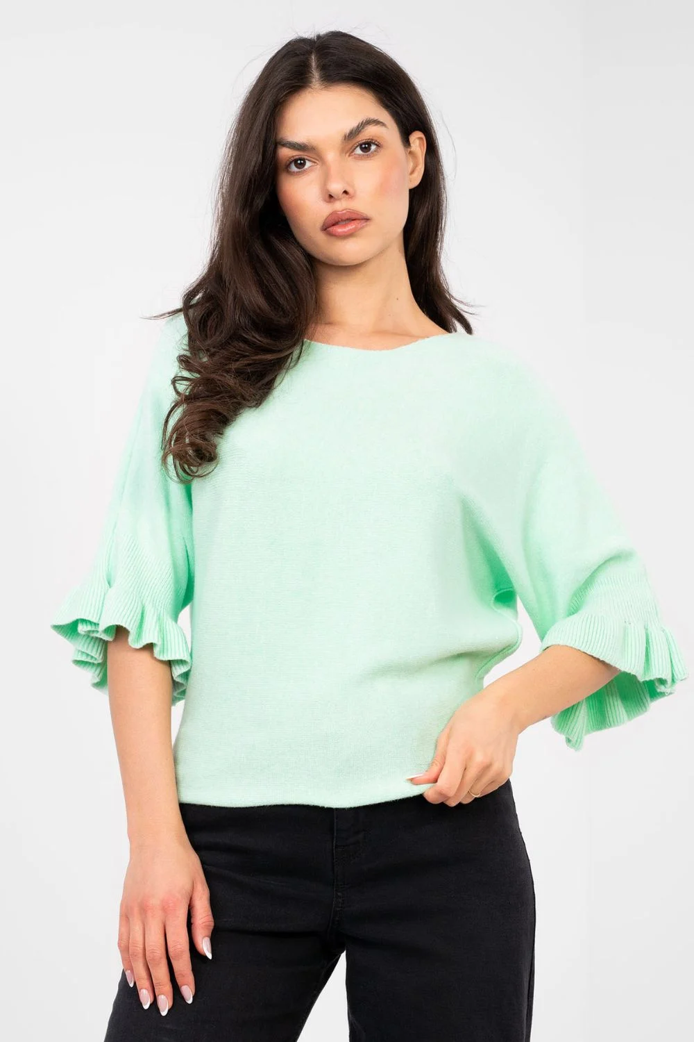 Italy Moda Chandail à manches 3/4 vert