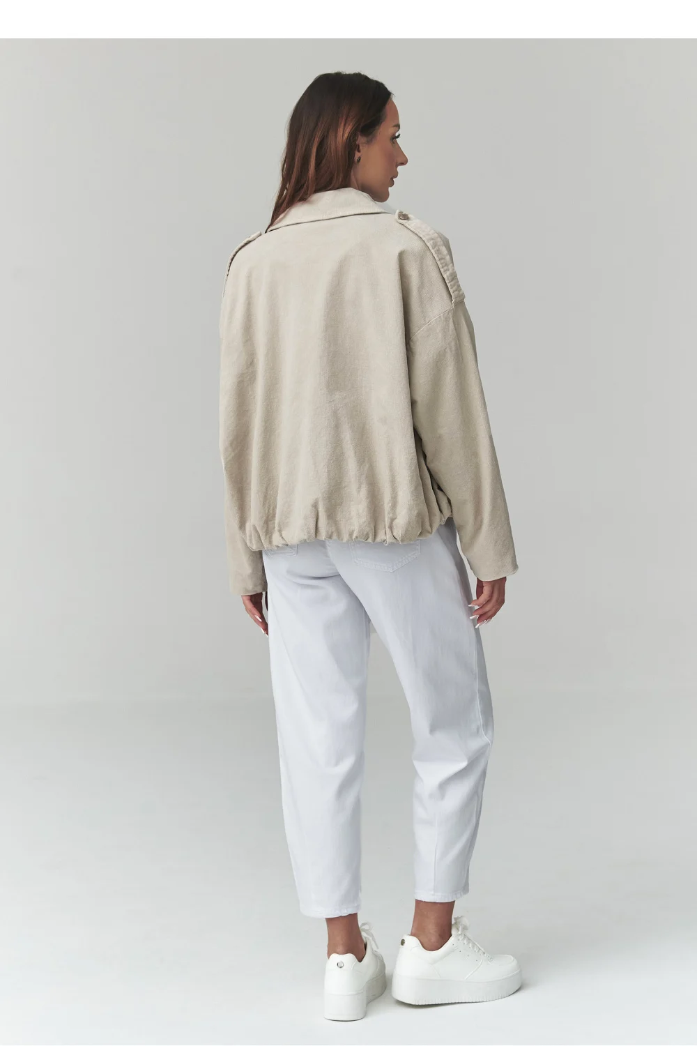 Veste en velours côtelé beige – Image 3