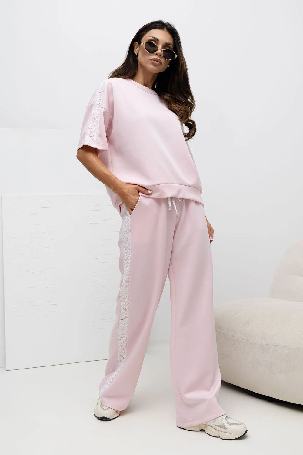 Factory Price Chemisier rose en dentelle