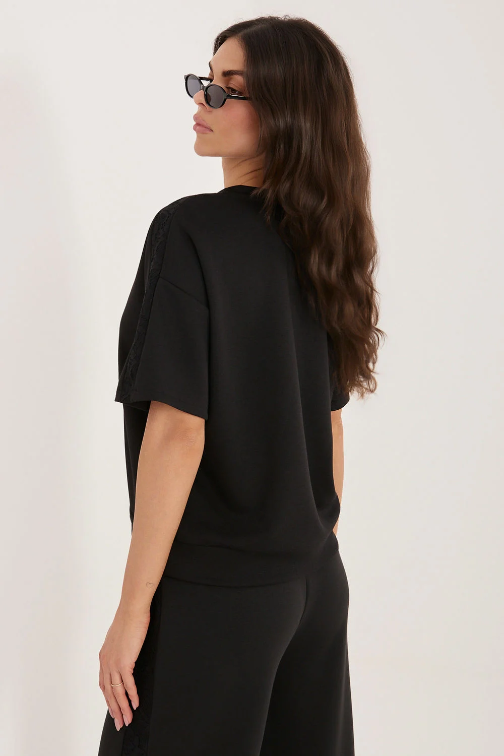 Factory Price Chemisier noir en dentelle