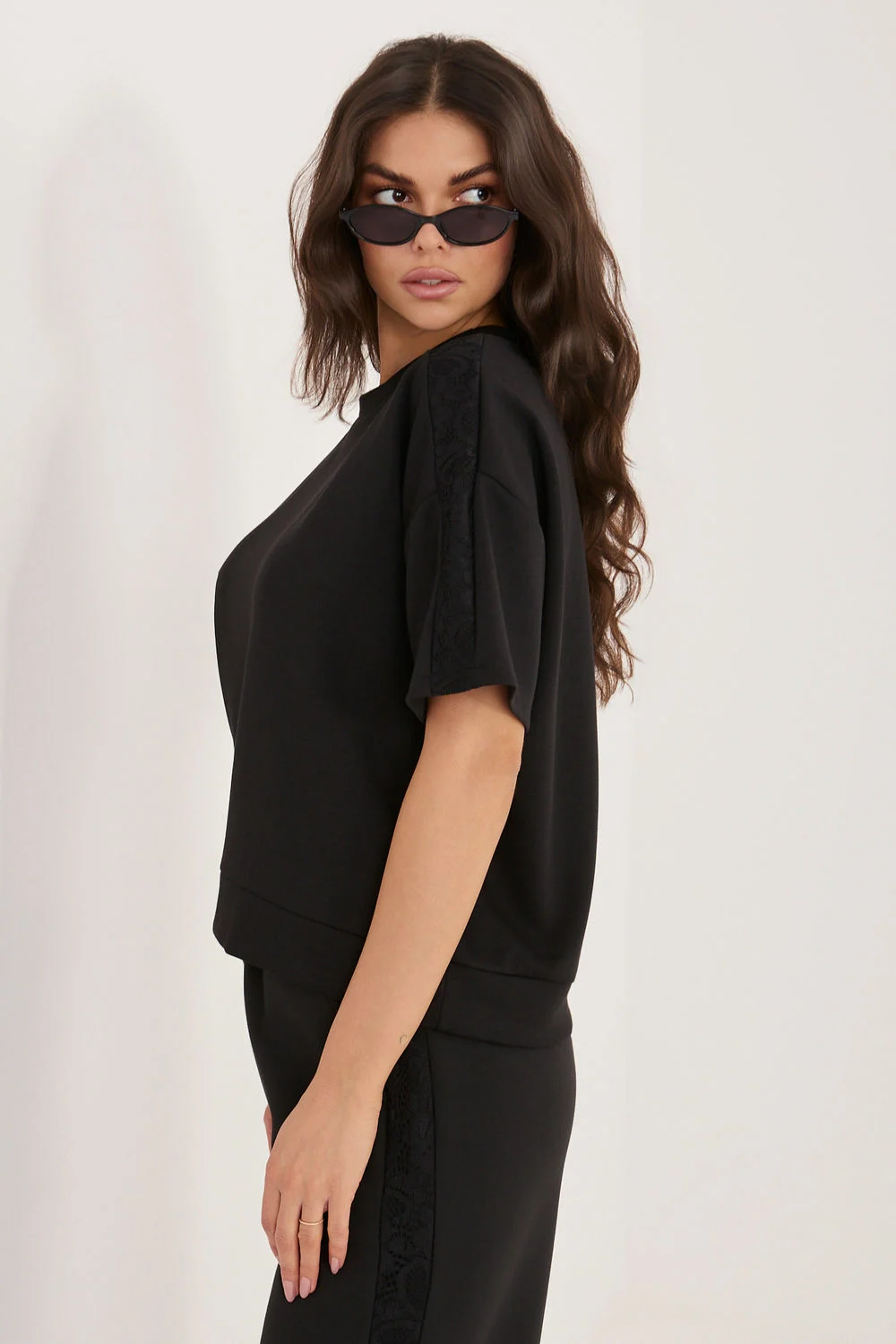 Factory Price Chemisier noir en dentelle