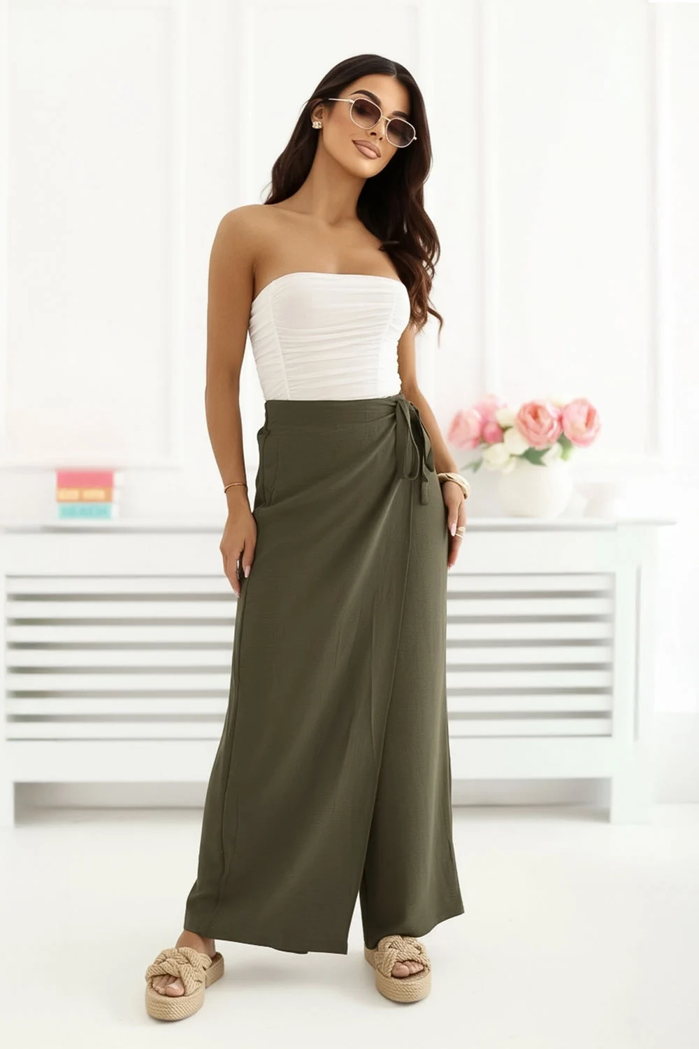 Factory Price Pantalon large vert