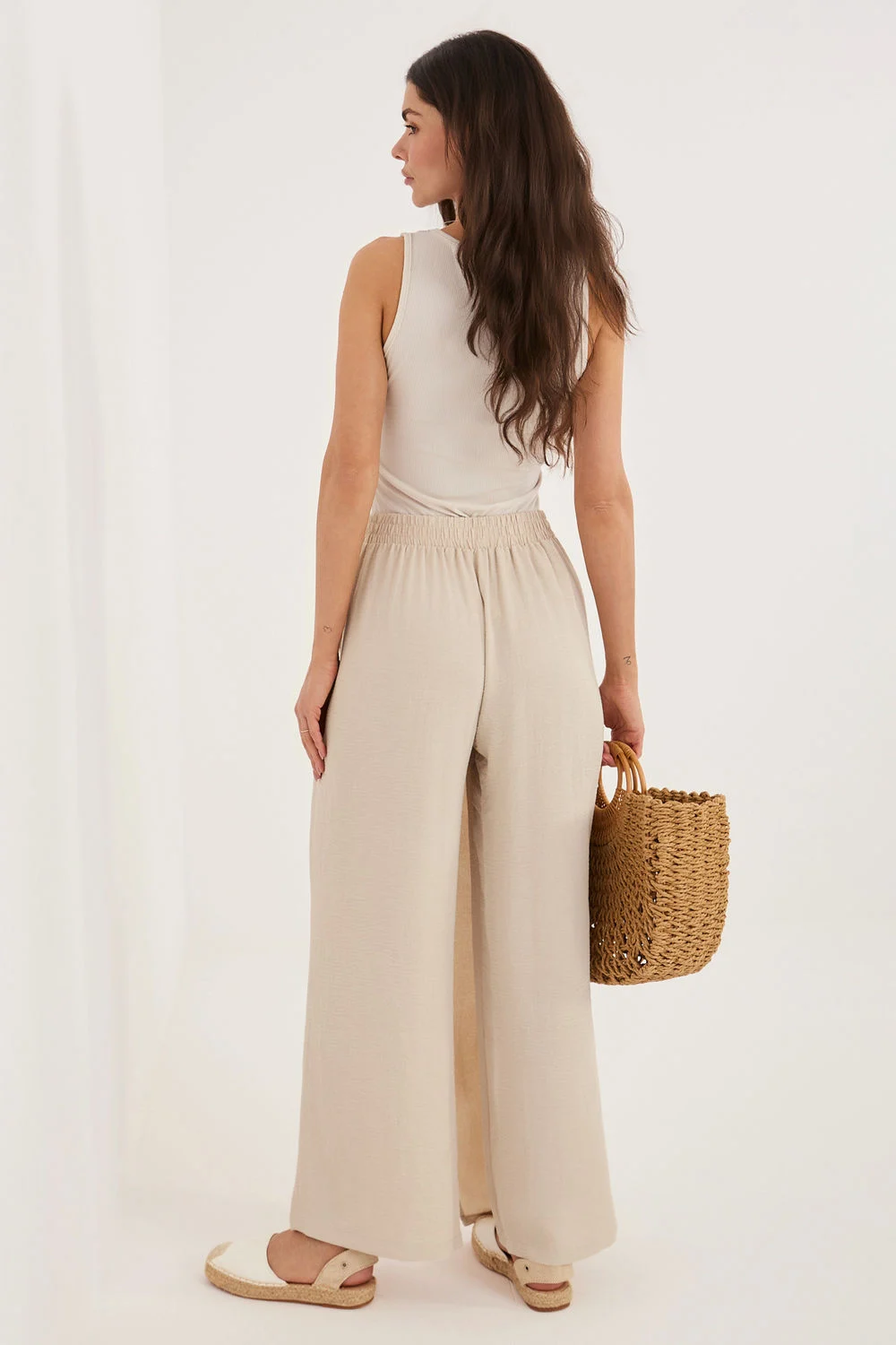 Factory Price Pantalon large beige