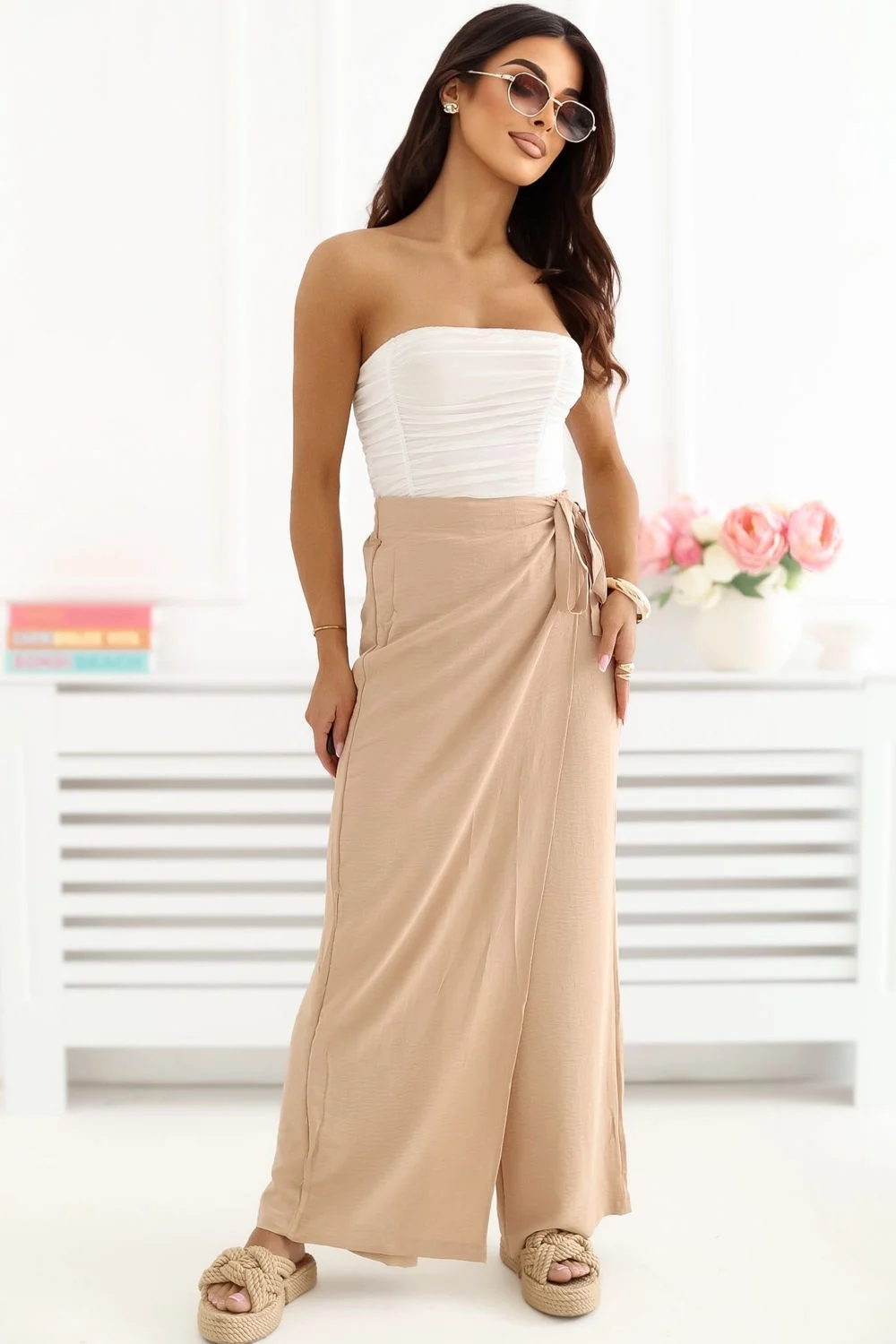 Pantalon femme brun