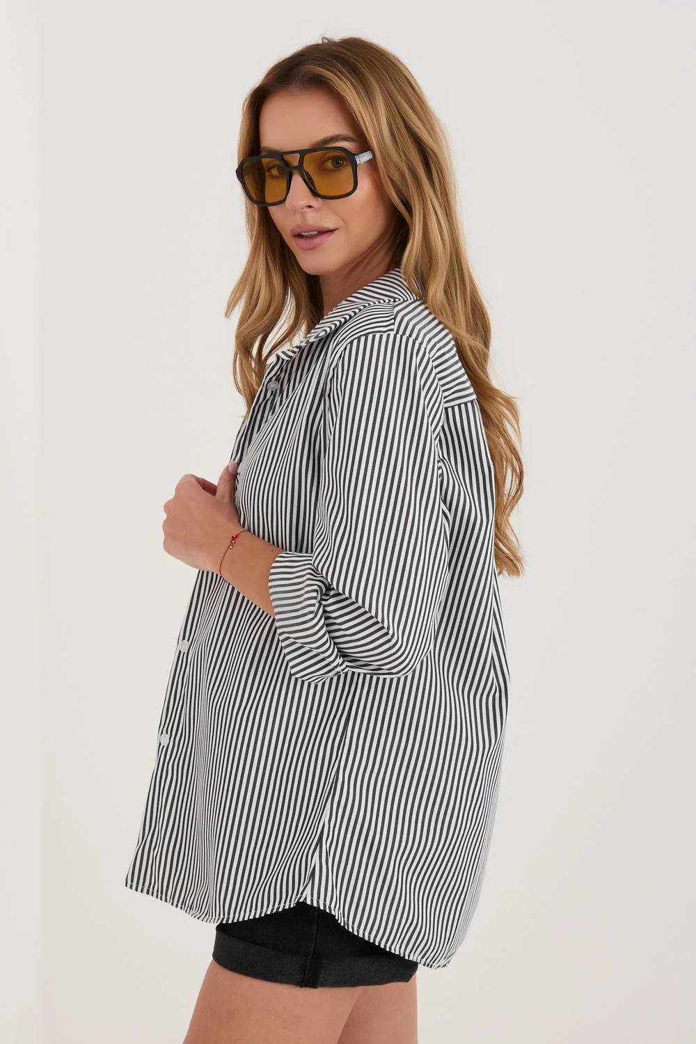 Factory Price Chemise manche longue noire à rayures