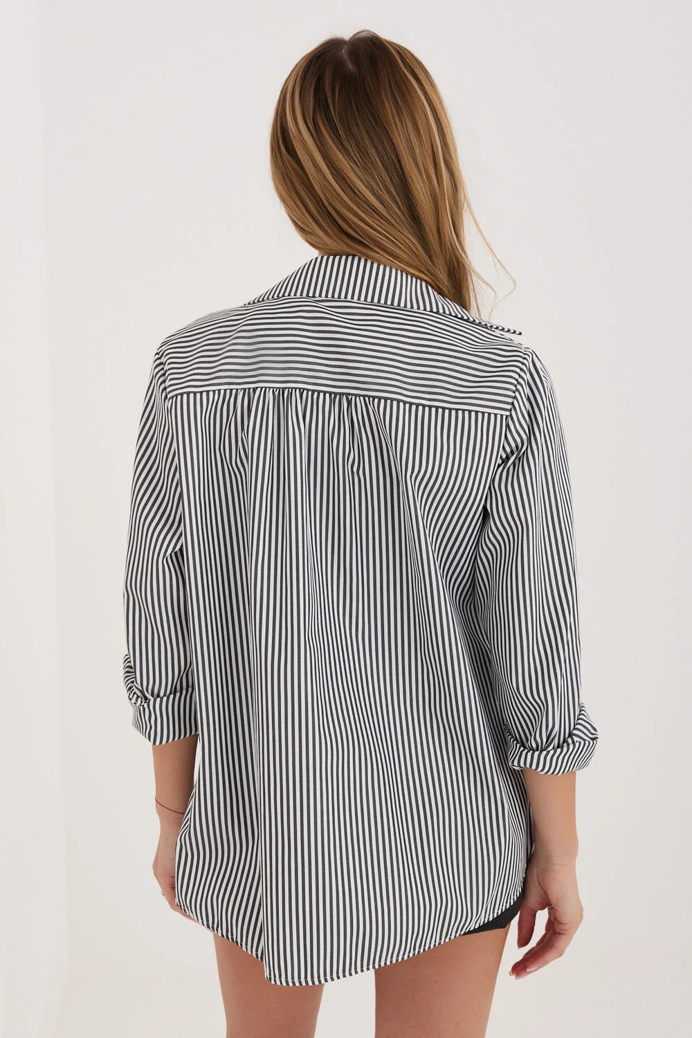 Factory Price Chemise manche longue noire à rayures