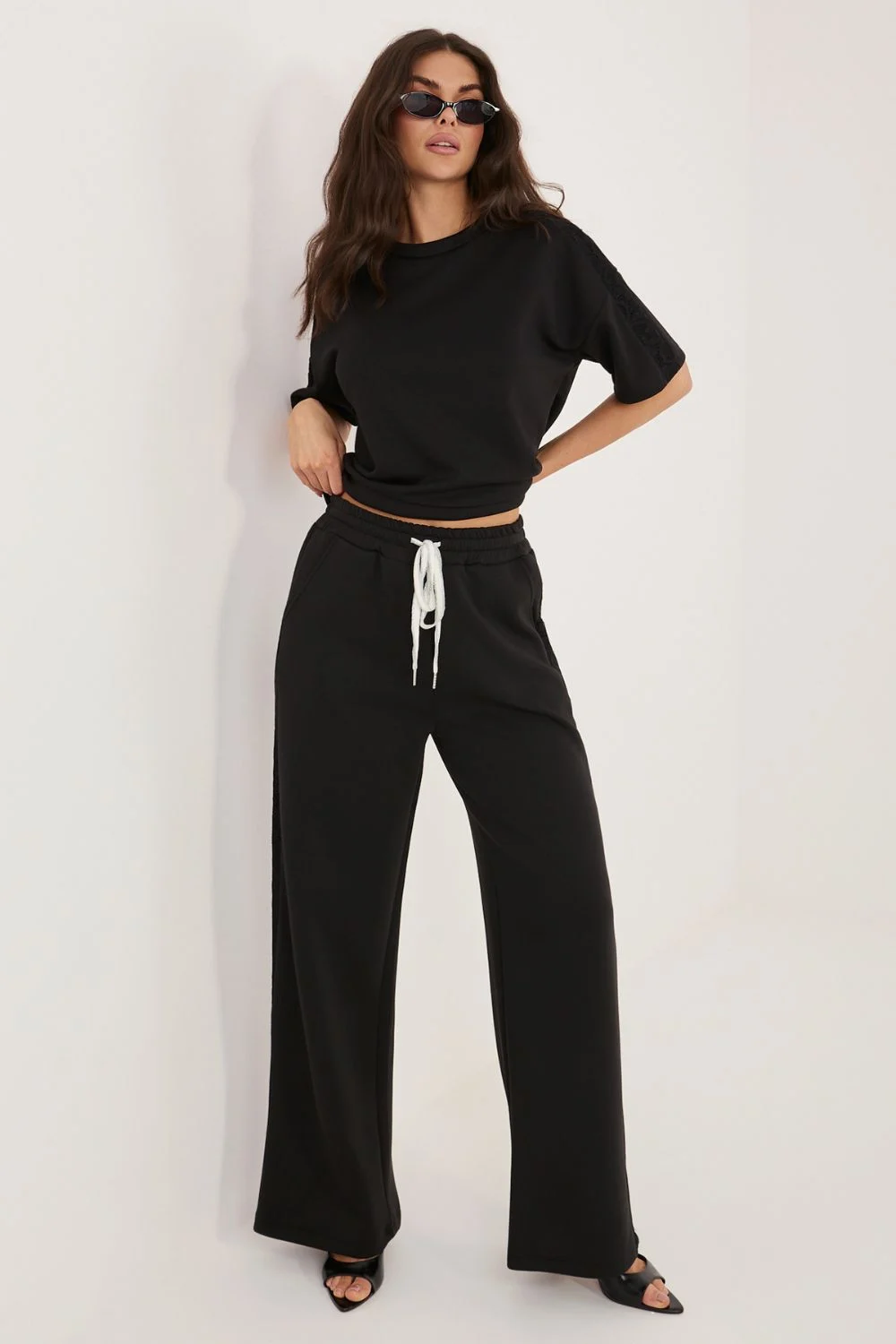 Factory Price Jogging noir en dentelle