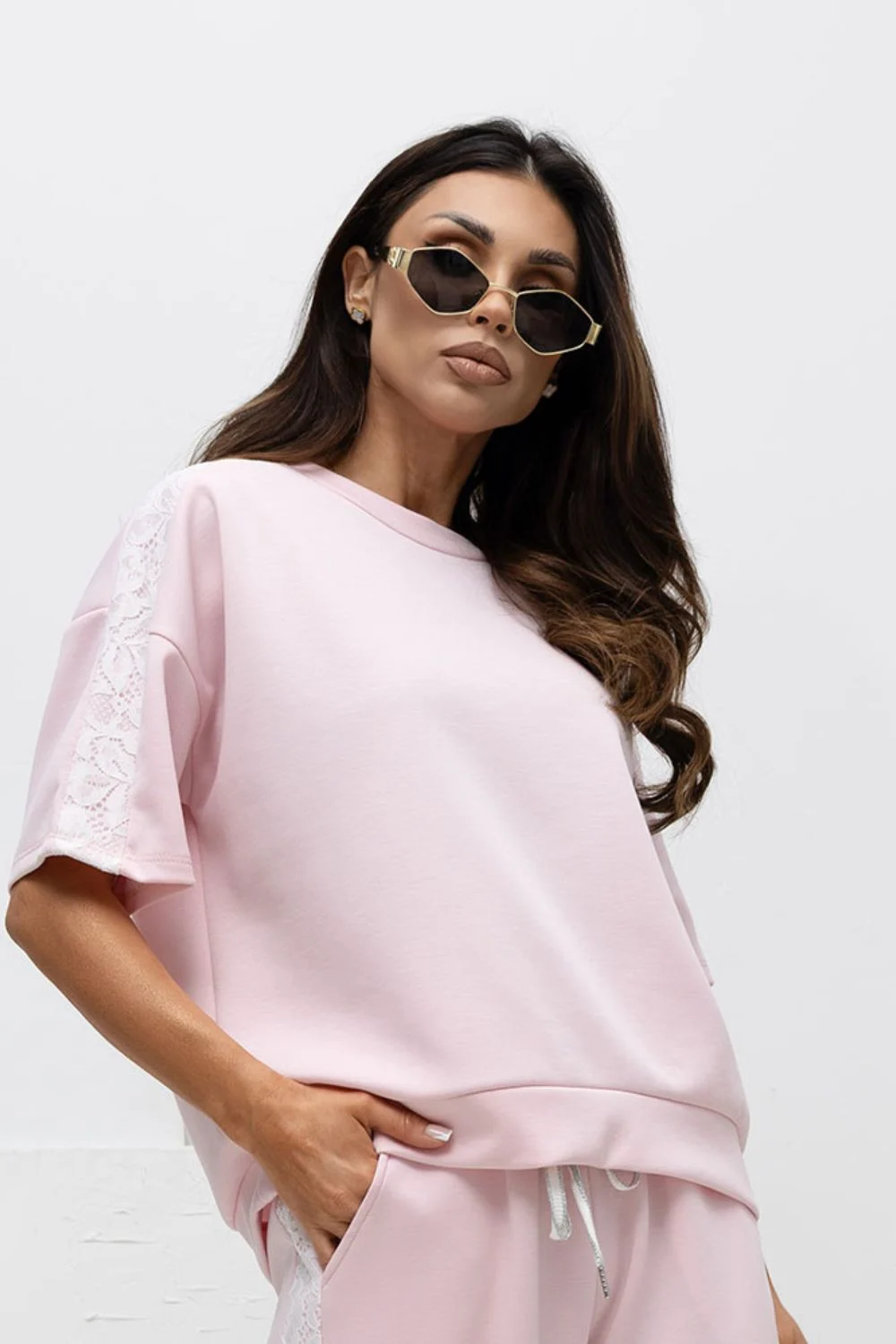 Factory Price Chemisier rose en dentelle