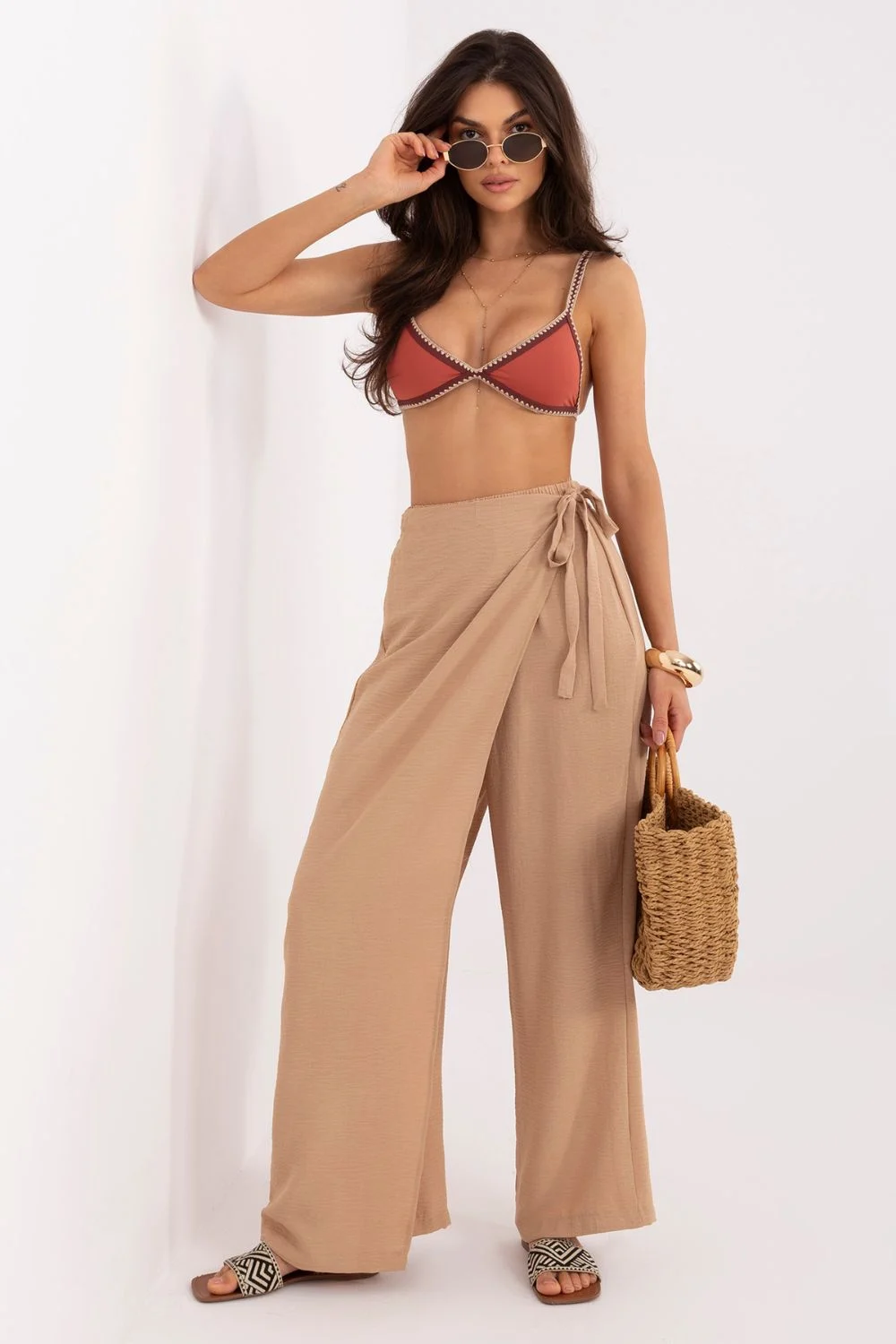 Factory Price Pantalon large brun