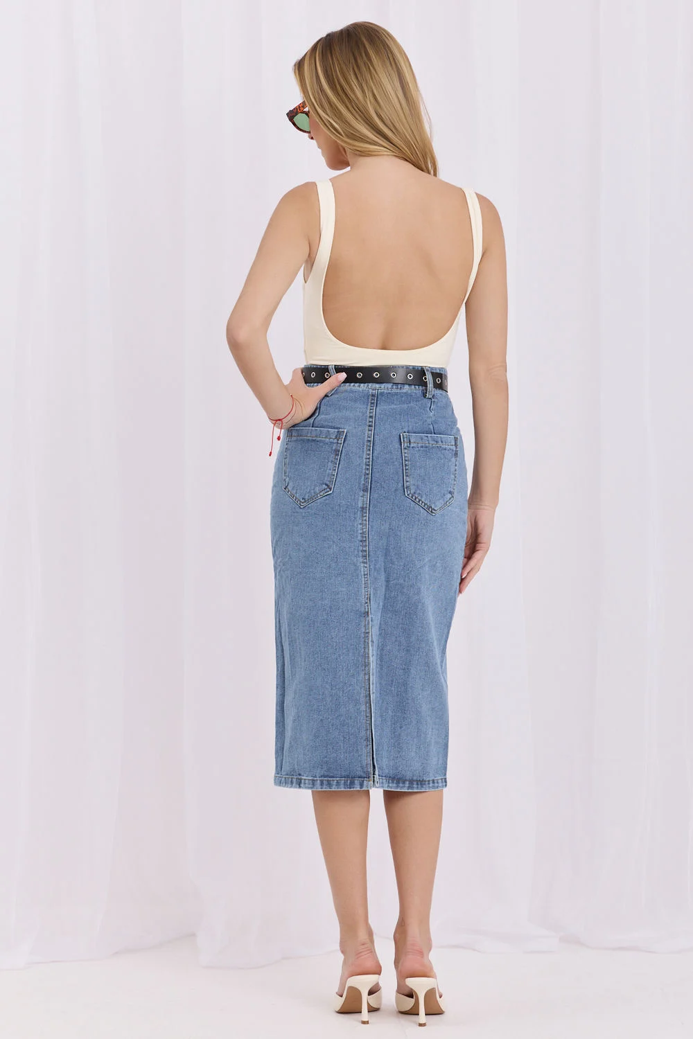 Jupe en jean bleu – Image 3